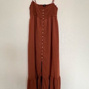 Wishlist Terracotta Smocked Maxi Dress